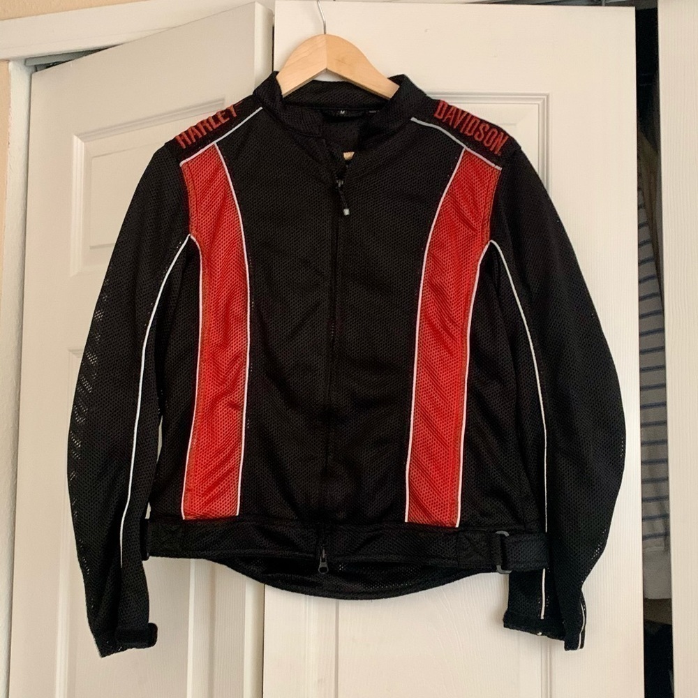 BHarley-Davidson RACING Black & Red Mesh Riding Jacket Sport - Picture 3 of 9